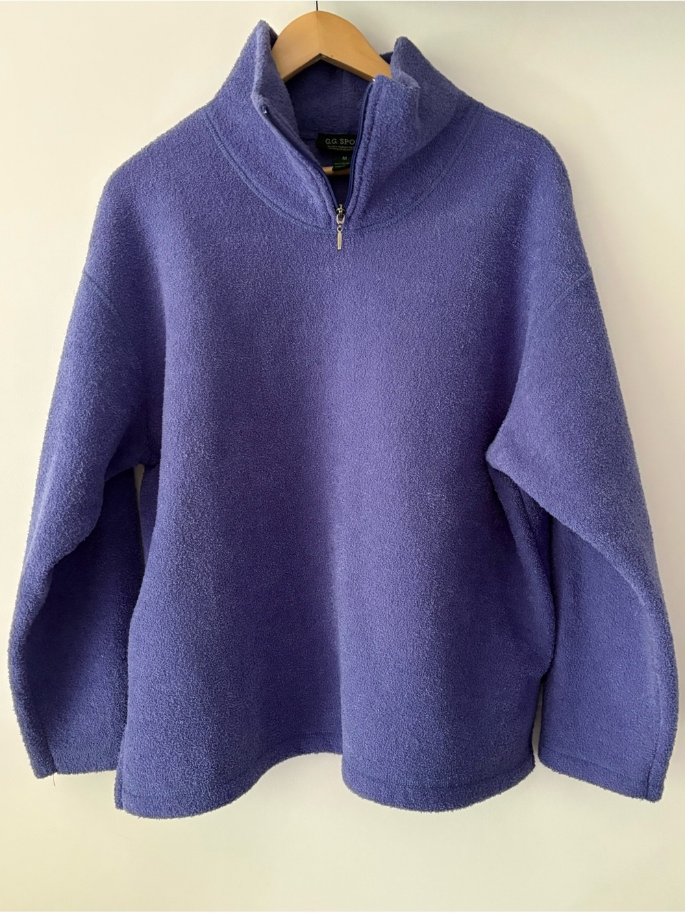 Vintage G.G. Sport Purple Fleece Quarter Zip Pullover Women's Size Medium